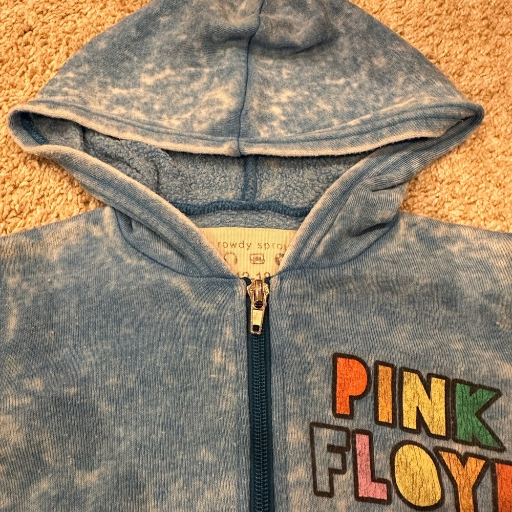 Rowdy Sprout Blue Pink Floyd Kids Hoodie - Picture 4 of 11